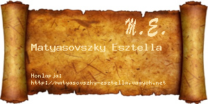 Matyasovszky Esztella névjegykártya